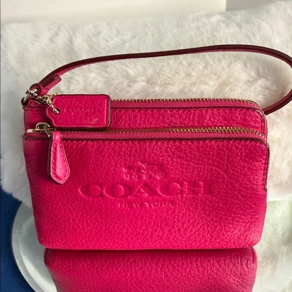 Coach Fuchsia Leather Wristlet - Picture 8 of 8